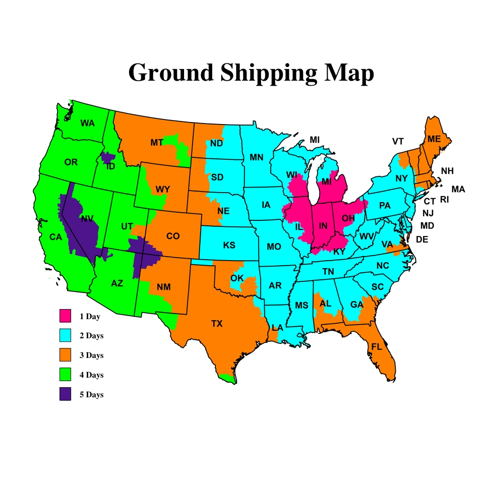 Ground Shipping Times Map